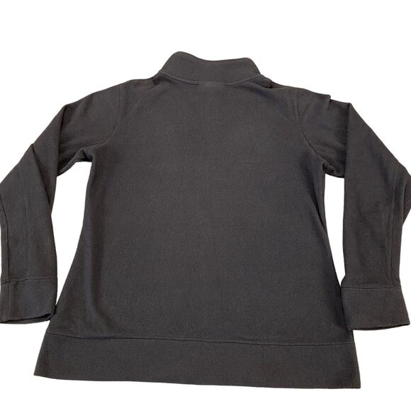 Under armour Sweatshirt Women's Medium Black Fleece Logo Semi Fitted Quarter Zip - Picture 2 of 16